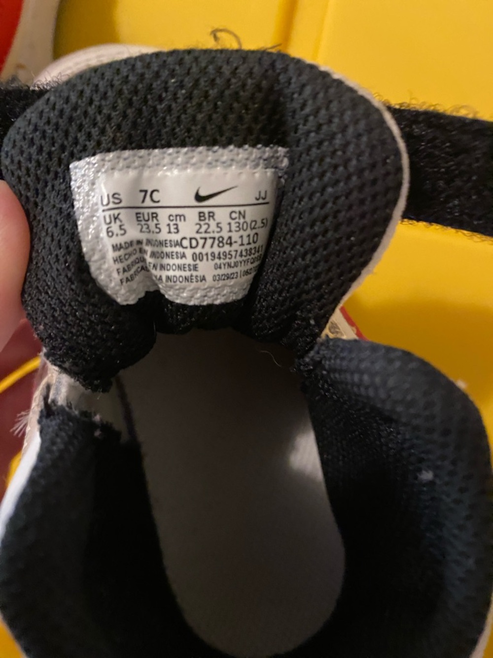 Nike Kids White Black Red High-Top Sneakers with Strap size 7c toddler - Picture 5 of 6